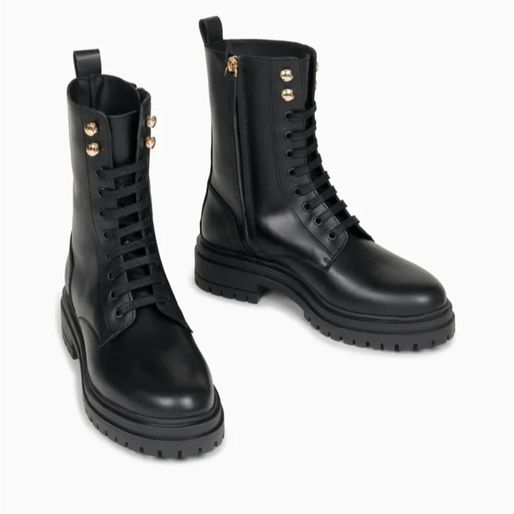 Feners Le combat noir vegan boots black size 40